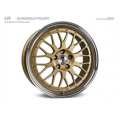 mbDESIGN LV1 20x8,5 5x112 ET45 Gold glanzend poliert